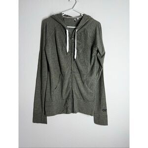 ORB Women’s Hooded Full Zip Cotton Blend Jacket Size L Olive Green See Notes